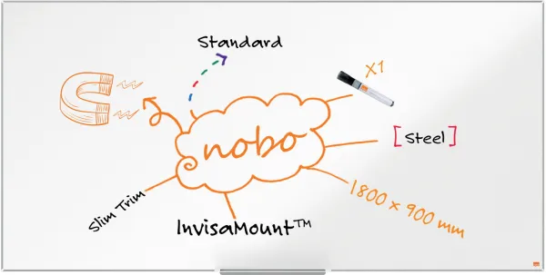 Nobo Impression Pro stål whiteboard 180x90cm hvid